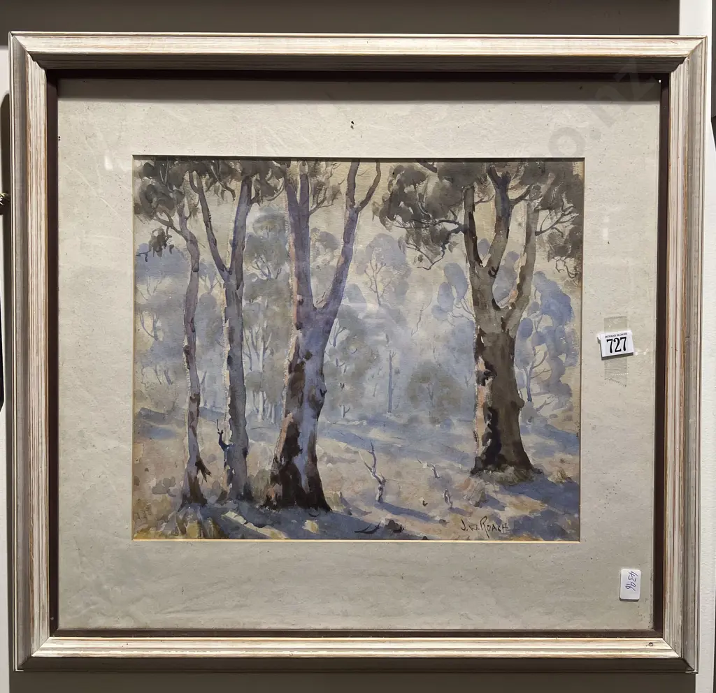 J W Roach - Australian Bush Scene - Watercolour Image 1++