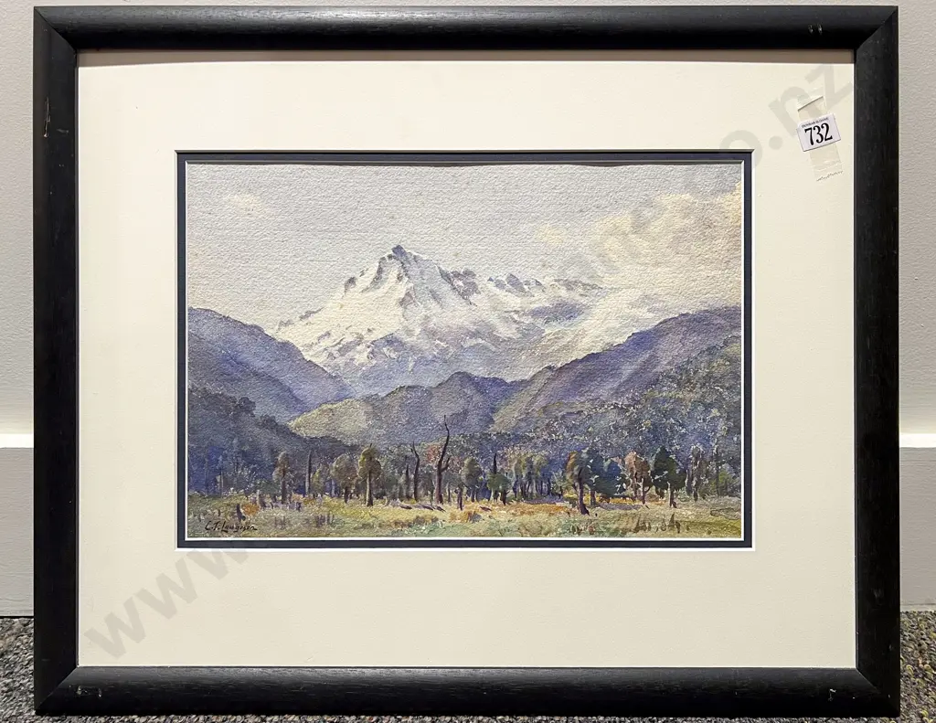 C T Laugesen - Mountain Landscape - Watercolour Image 1++