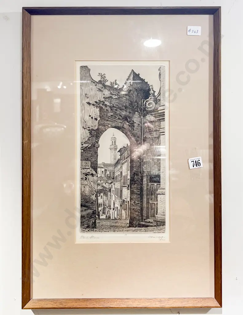 Carl Strauss - L'Arco S Agata Siena - Etching Image 1++