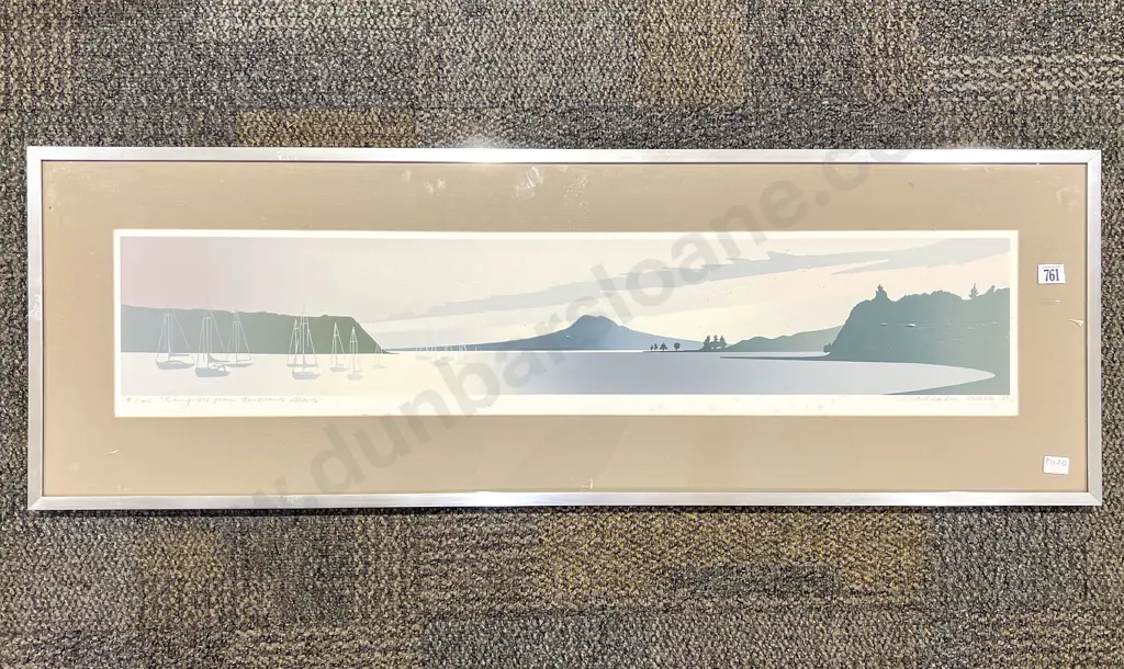Malcolm Warr - Rangitoto from Bucklands Beach - Screenprint 115/145 Image 1++