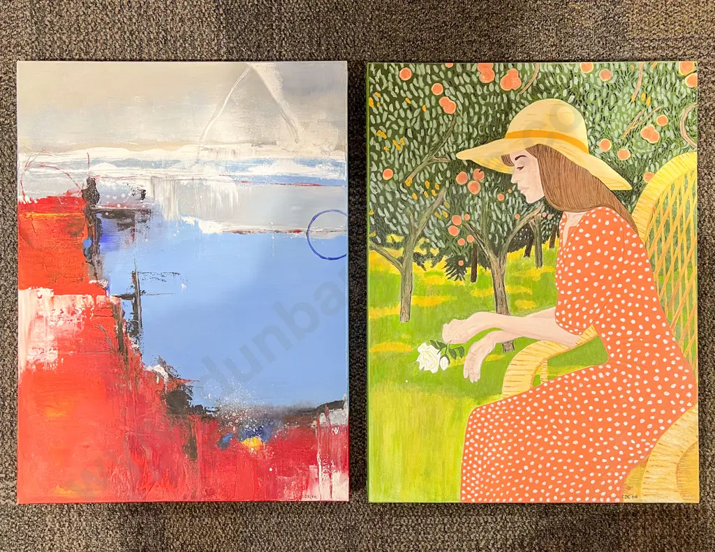 Two Canvas Works by Dawn Ellen Image 1++