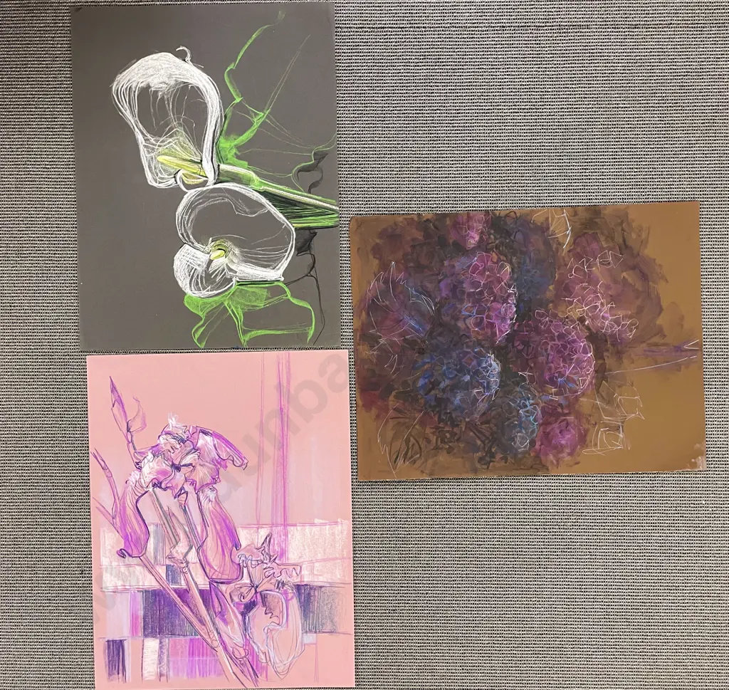 Les Finch - Three Assorted Botanical Sketchbook Studies Image 1++