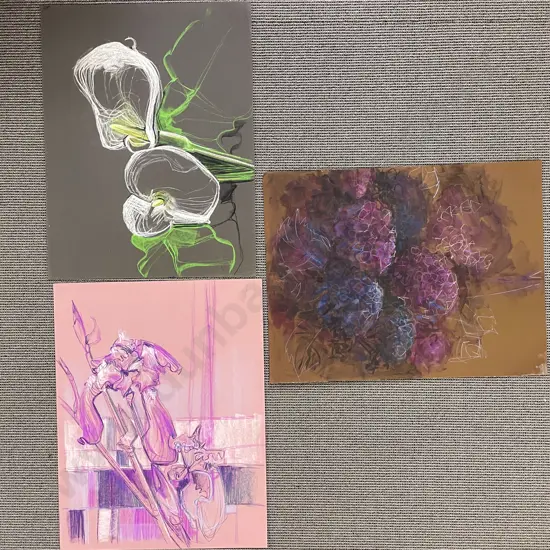 Les Finch - Three Assorted Botanical Sketchbook Studies