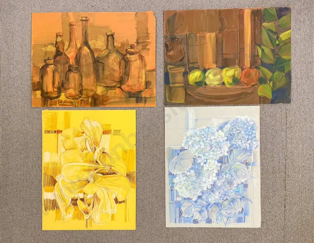 Les Finch - Four Assorted Unframed Artworks Image 1++