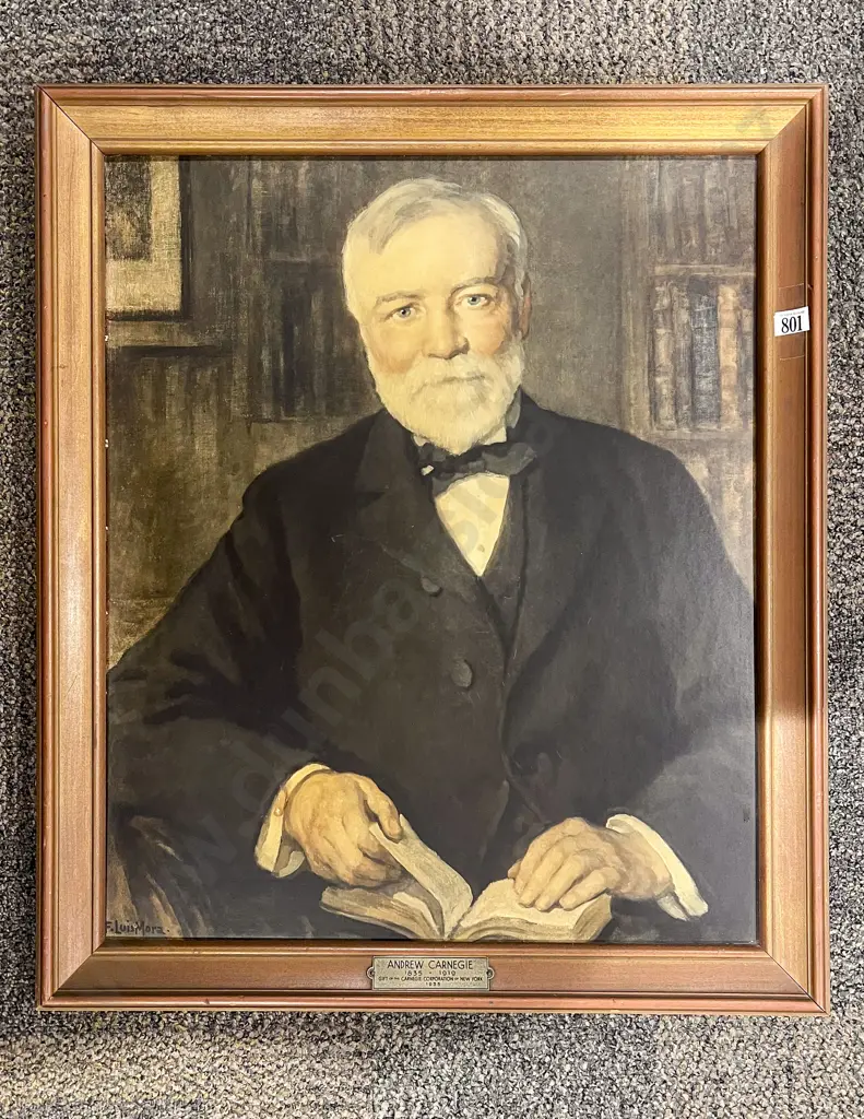 F Lewis Mora - Andrew Carnegie - Framed Reproduction Print Image 1++