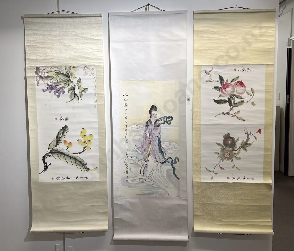 Three Hand Painted Scrolls Image 1++