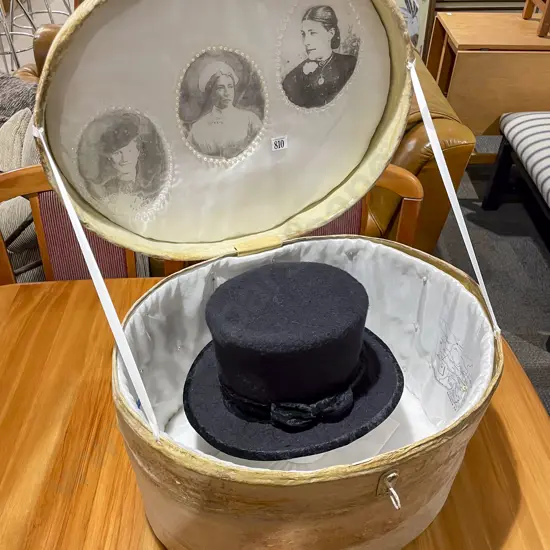 Dawn Ellen - Matriarchy - Paper Mache Replica Hat Box & Felt Replica Top Hat