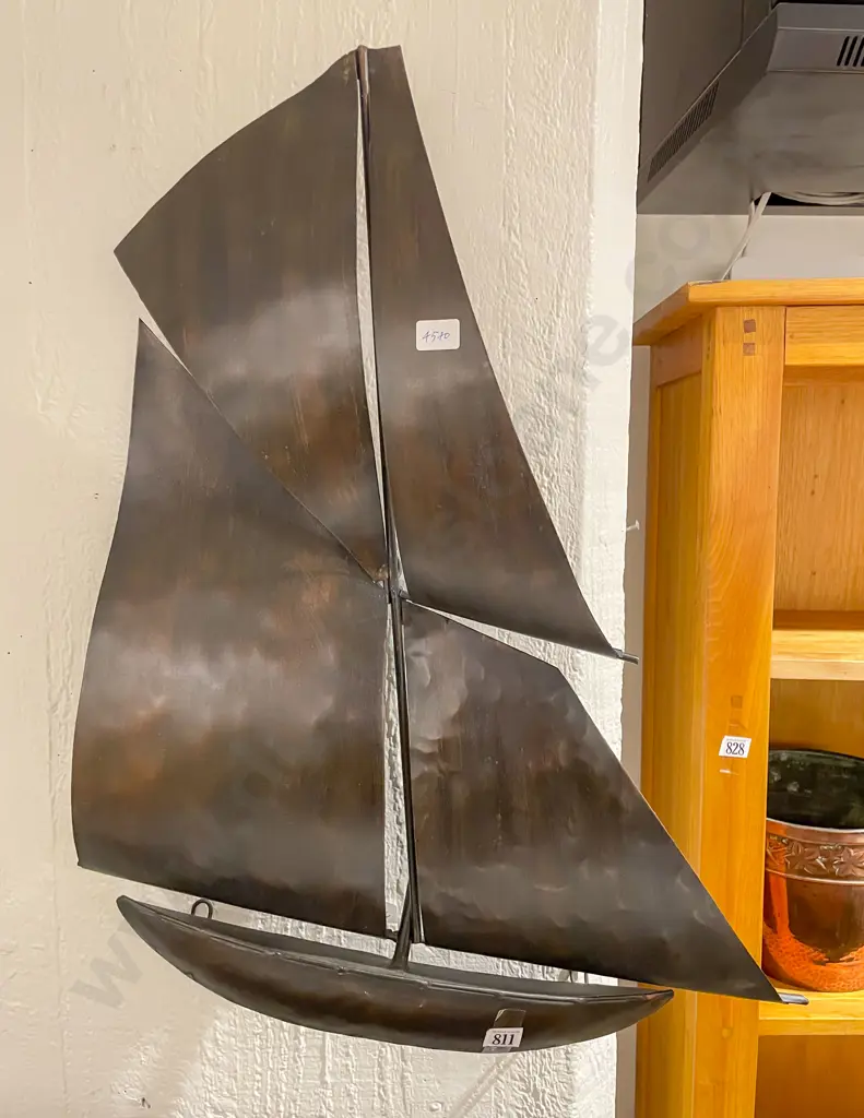 Metal Yacht Form Wall Hanging Image 1++