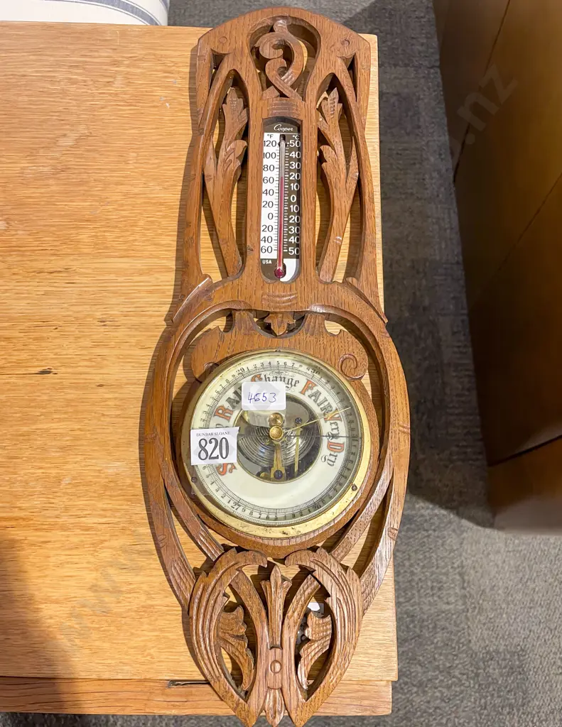 Oak Cased Barometer Image 1++