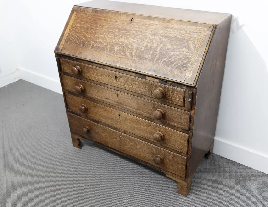 Geo III Oak Bureau Image 1++