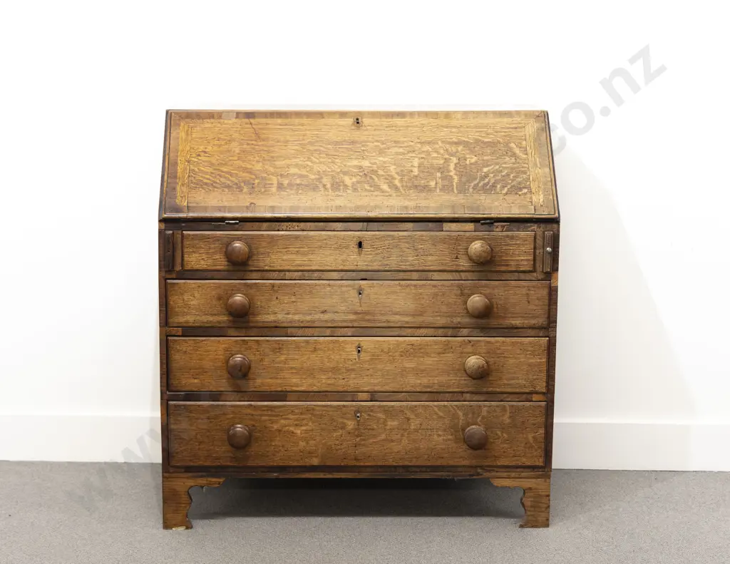 Geo III Oak Bureau Image 1++