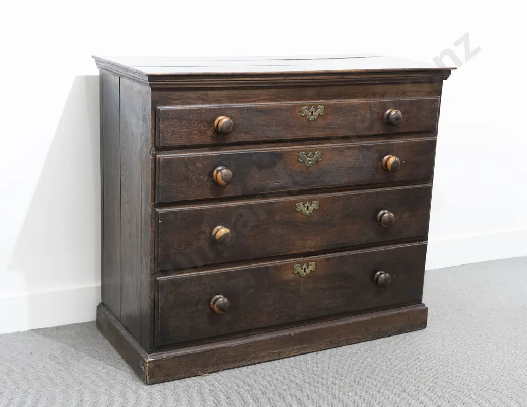Geo III Oak Flat Front Chest Image 1++