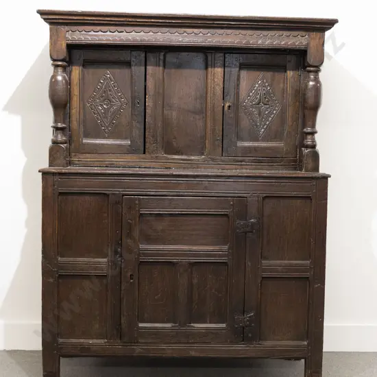 C17th Oak Court Cupboard