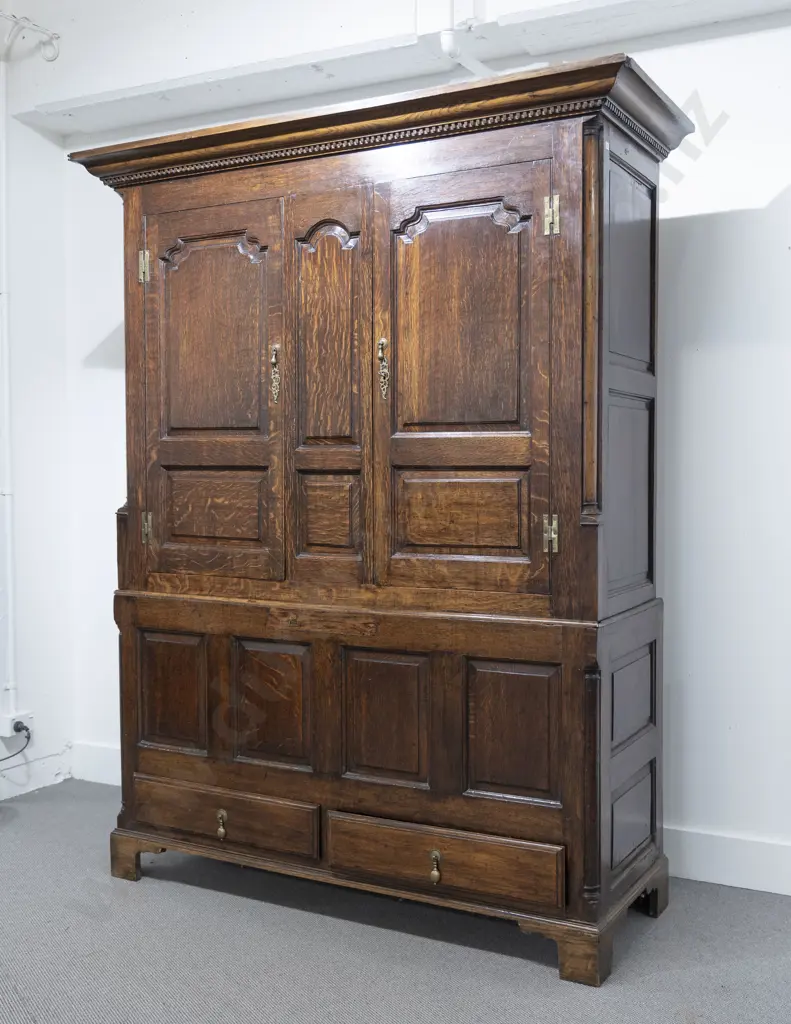 Geo III Oak Housekeeper's Cupboard Image 1++