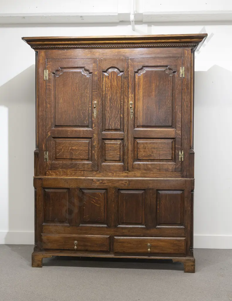 Geo III Oak Housekeeper's Cupboard Image 1++