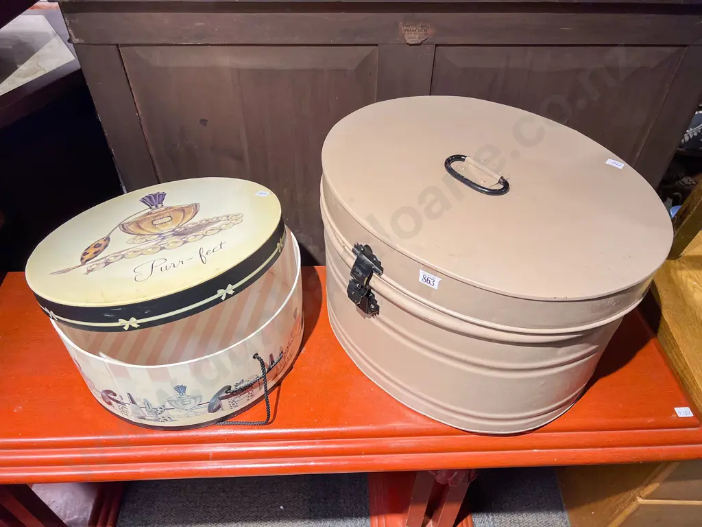 Tin Hat Box & Other Hat Box Image 1++