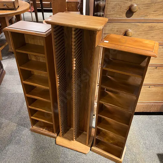 Three Assorted CD Racks