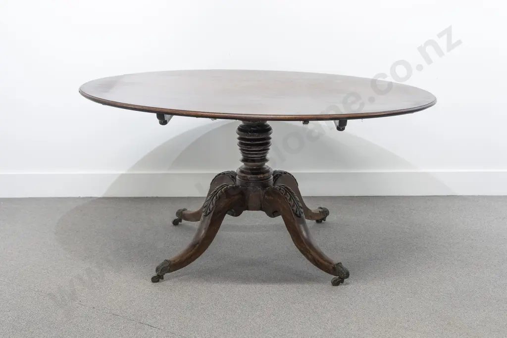 Regency Mahogany Oval Snap Top Table Image 1++