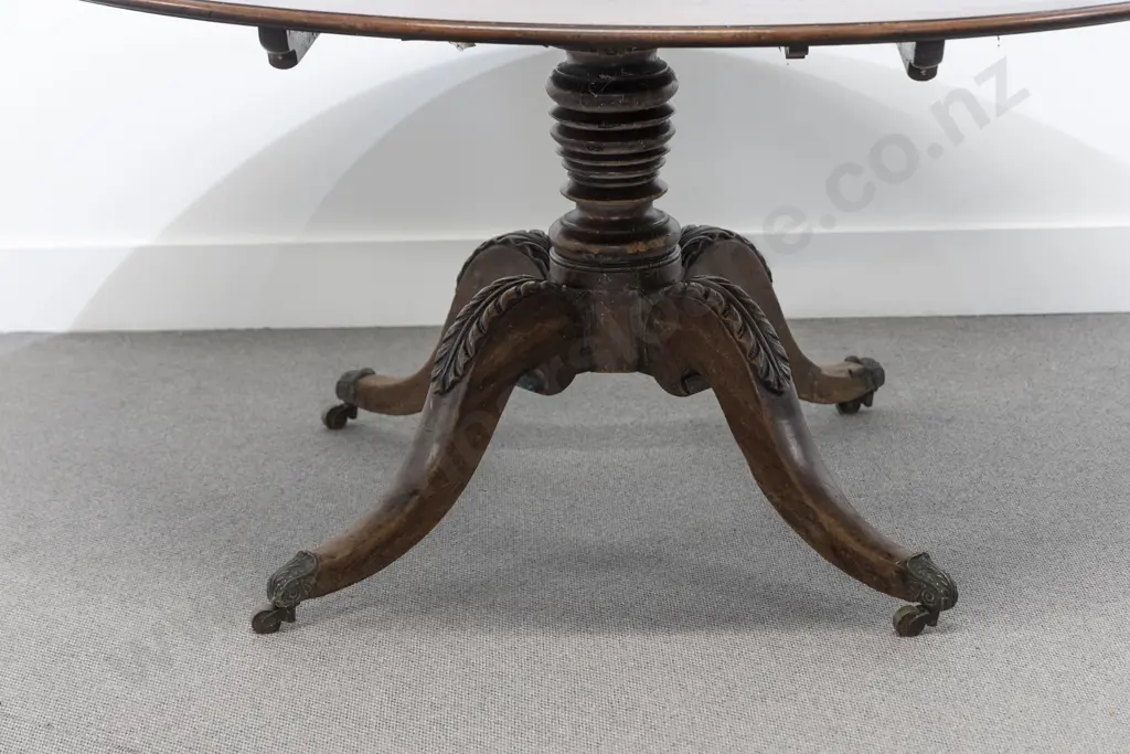 Regency Mahogany Oval Snap Top Table Image 1++
