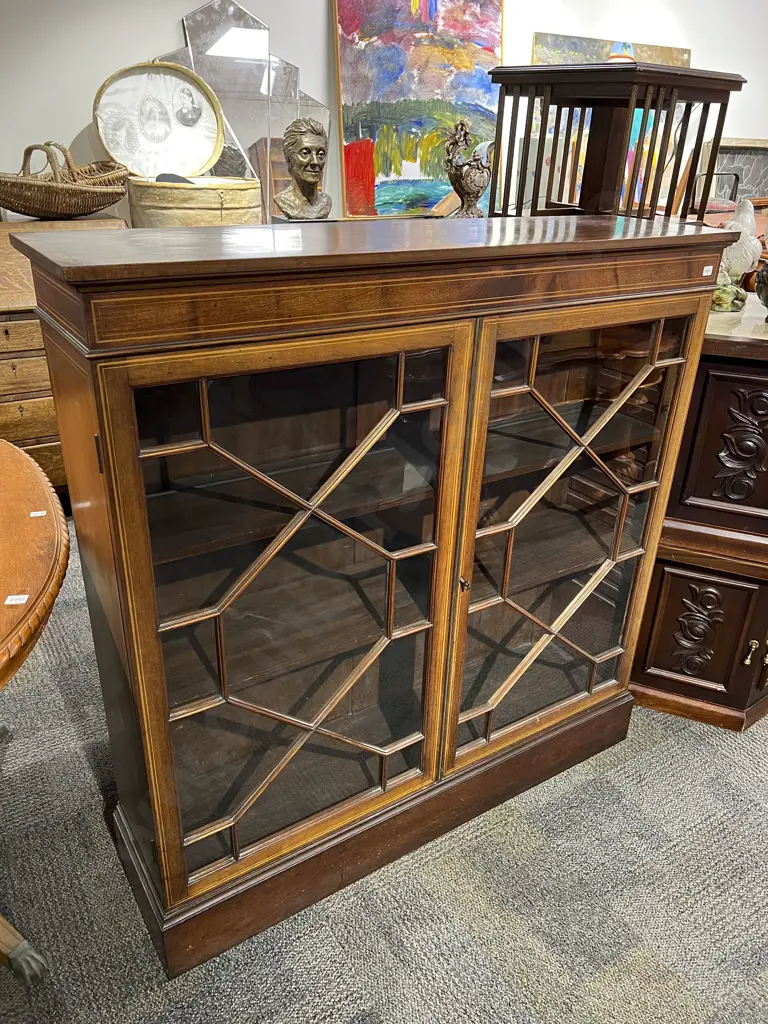 Edwardian Mahogany Sheraton Revival Bookcase Image 1++