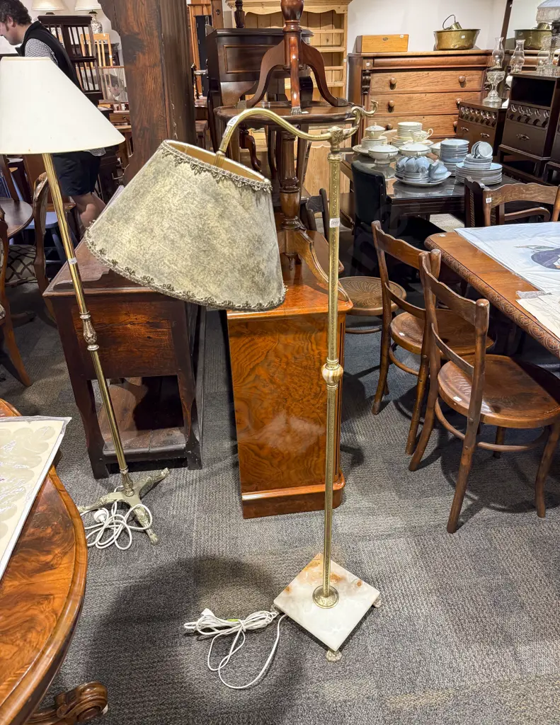 Brass Single Branch Floor Lamp Image 1++