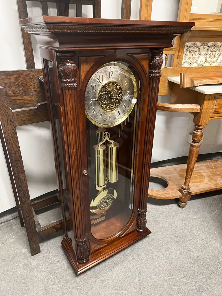 Repro Mahogany Cased Regulator Wall Clock Image 1++