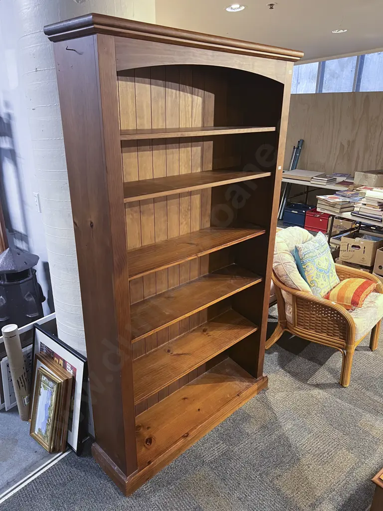 Stained Pine Pine Bookcase Image 1++