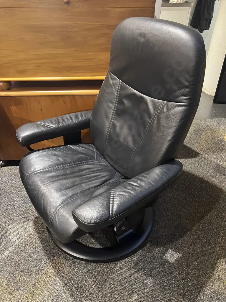 Modern Stressless Leather Reclining Armchair Image 1++