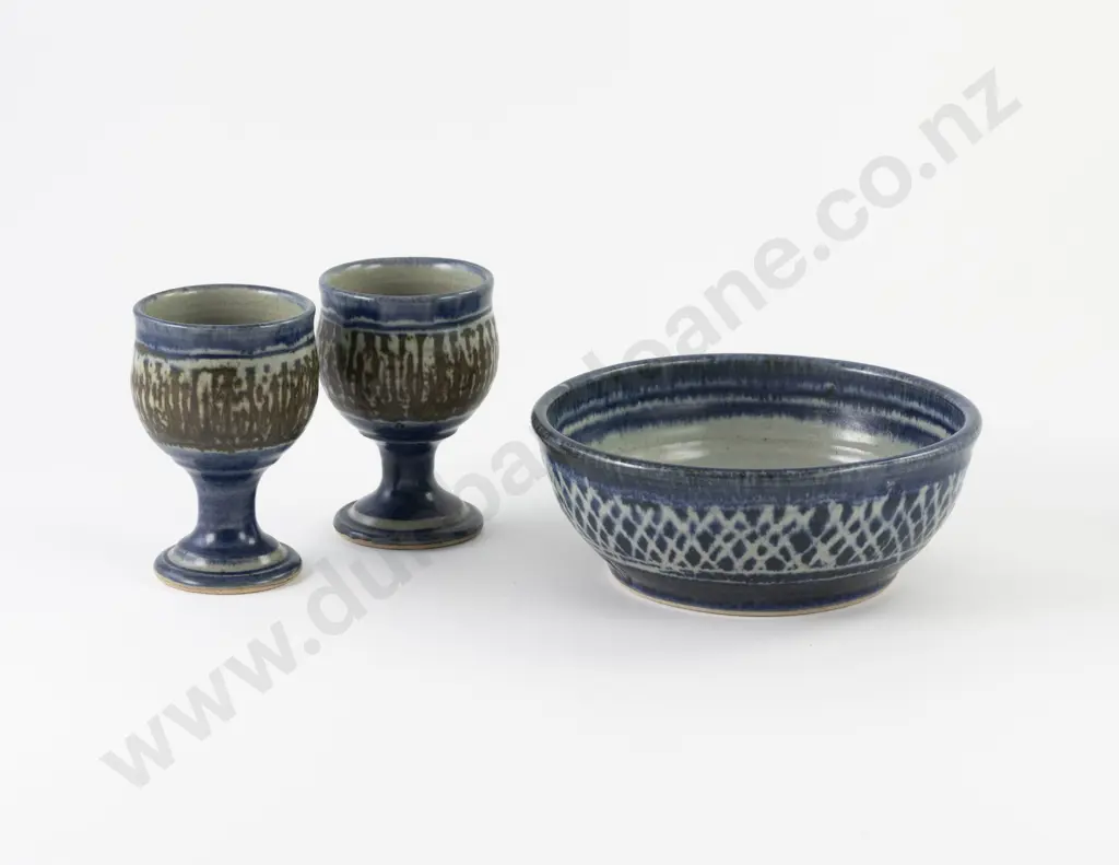 Mirek Smisek Bowl and Two Goblets Image 1++