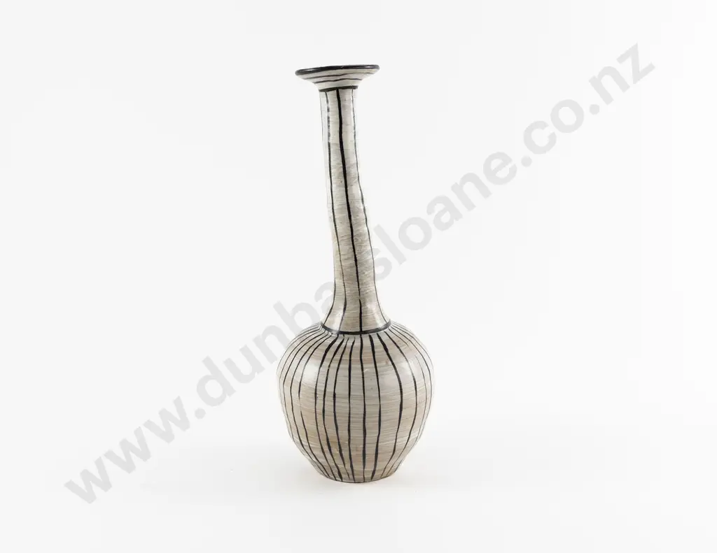 Polychrome Glazed Long Necked Vase Image 1++