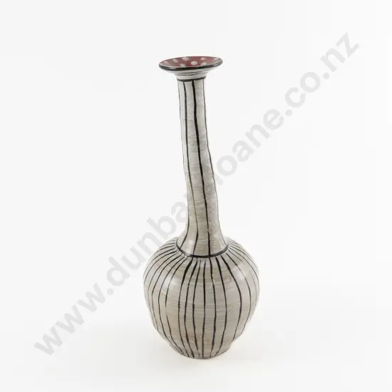 Polychrome Glazed Long Necked Vase