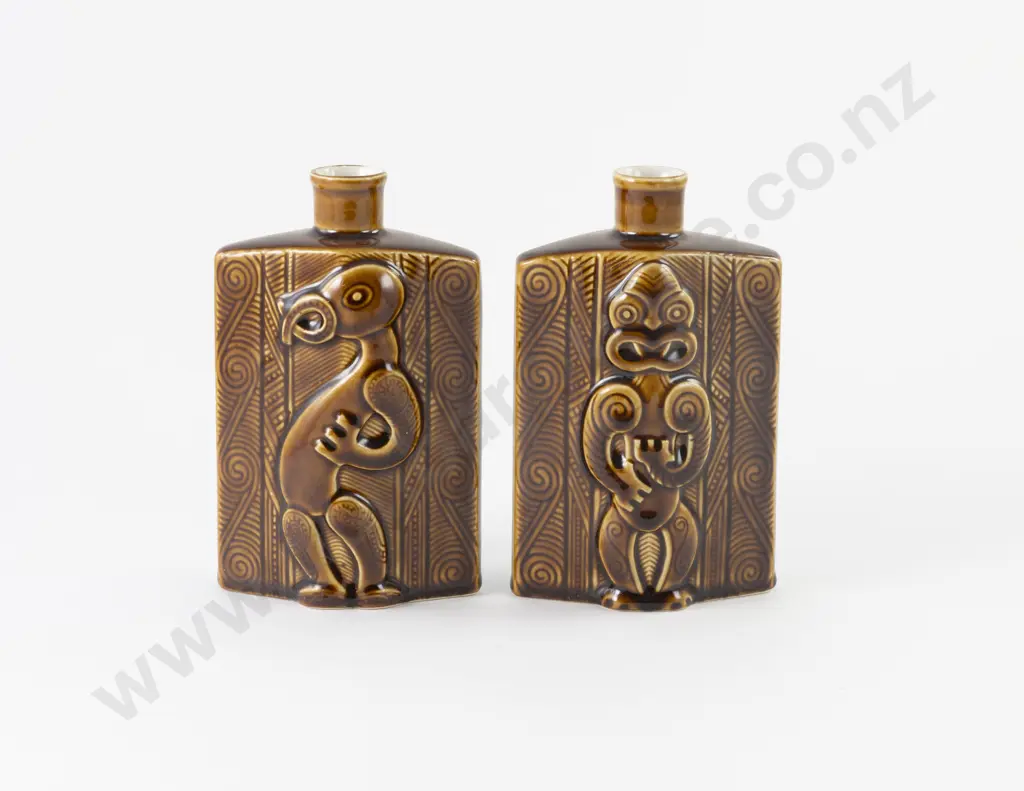Pair of Parker Pottery for Lincoln Wines Bottles Image 1++