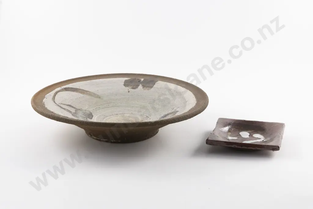 Colleen Hay Unglazed Footed Shallow Earthenware Bowl & Other Image 1++