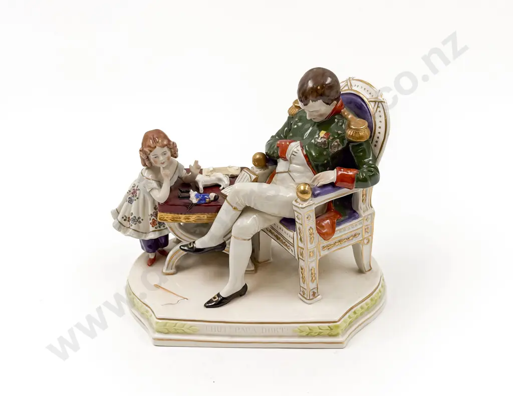 Dresden Figure Group of Napoleon and Son (fault to toy on table) Image 1++