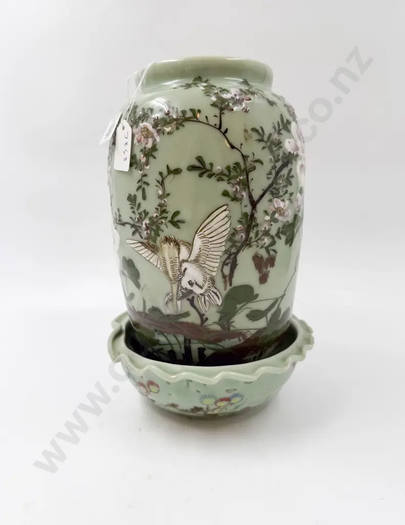 Celadon Vase and Dish Image 1++