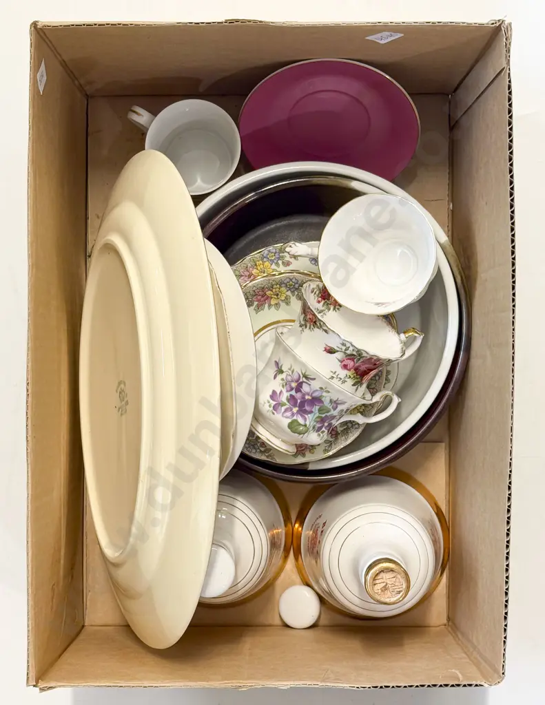 Two Comm. Bell Decanters and Assorted China Image 1++