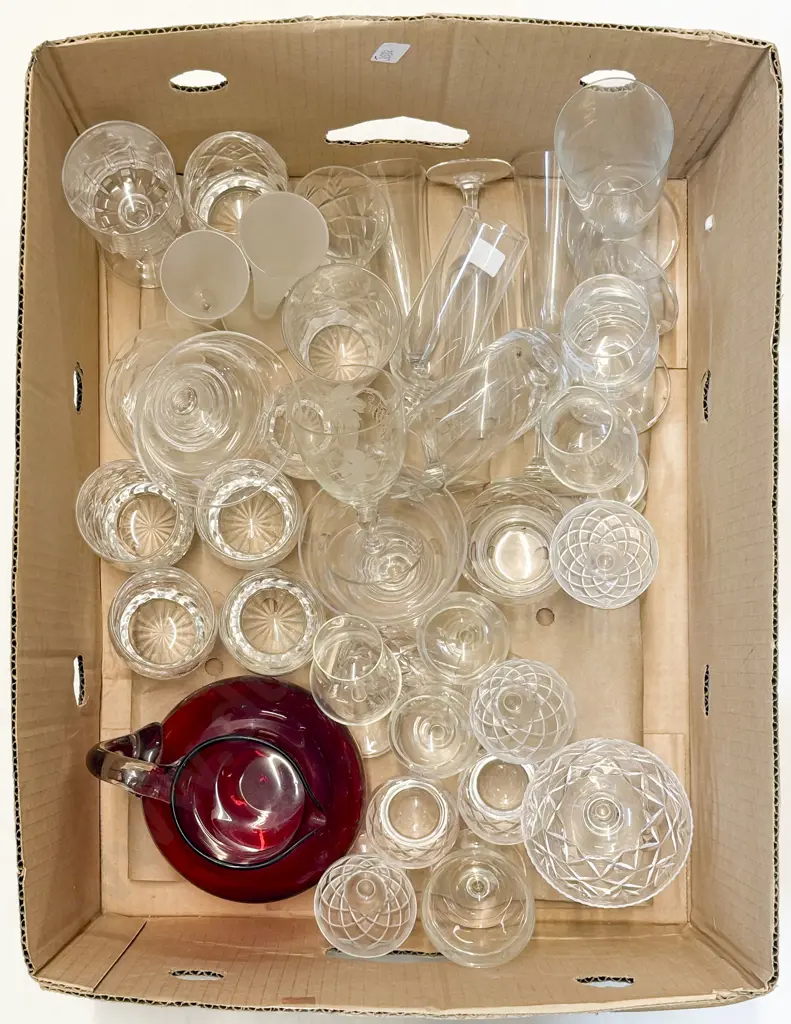 Assorted Glassware (Cranberry Jug A/F) Image 1++