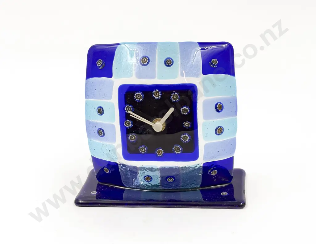 Modern Battery Operated Murano Glass Desk Clock Image 1++