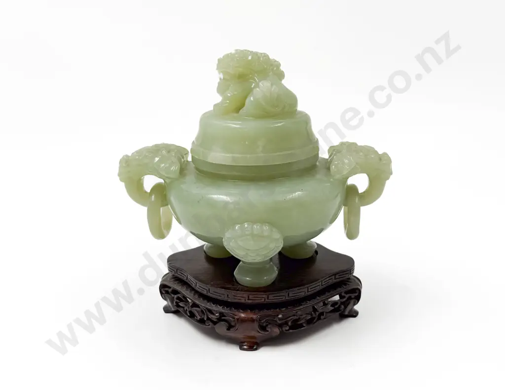 Cased Chinese Jade Style Censer Image 1++