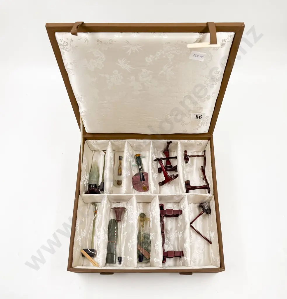Cased Eight Agate Traditional Musical Instruments (some faults) Image 1++