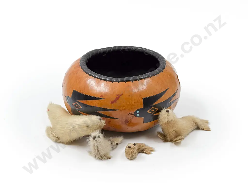 Four Real Fur Seal Ornaments in Gourd Image 1++