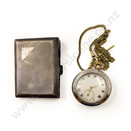 Gold Plated Pocket Watch & S/S Cigarette Case