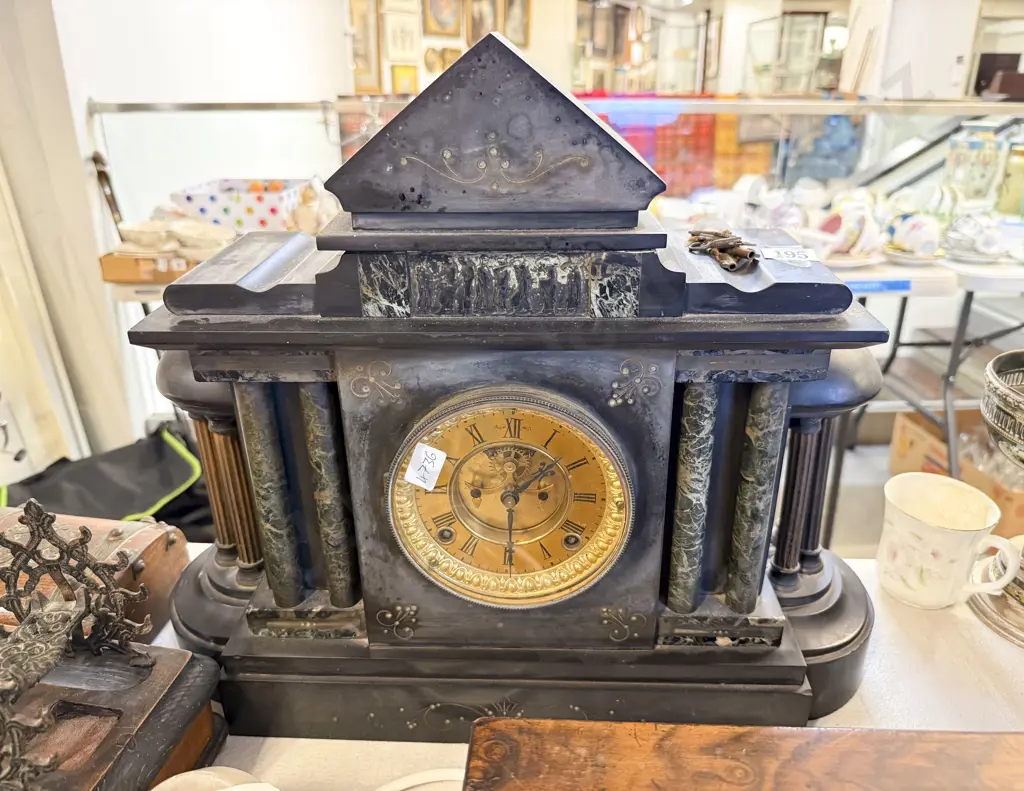 Marble & Slate Mantel Clock Image 1++