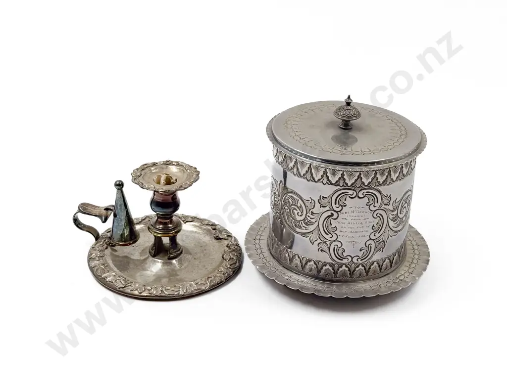 S/P Biscuit Barrell & Chamber Candle Holder Image 1++