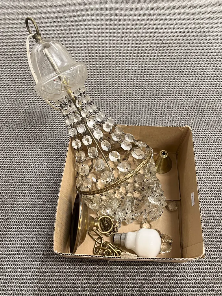 Vintage Basket Crystal Chandalier A/F Image 1++