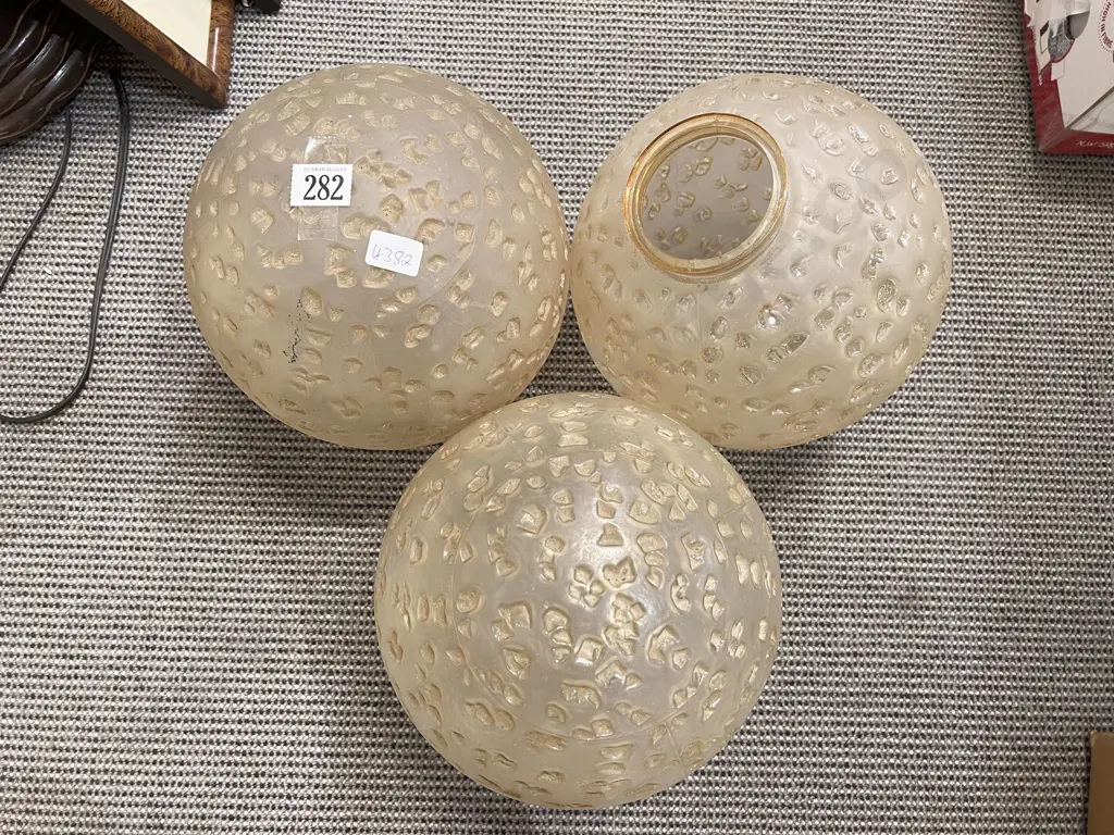 Three Circa 1970's Globe Lightshades Image 1++