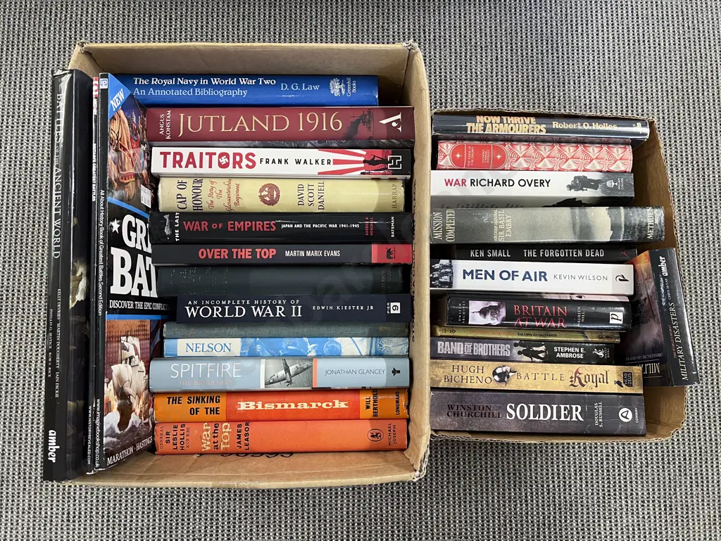 Two Boxes of Books Military Interest Image 1++