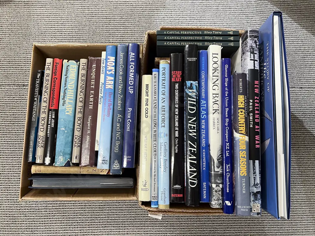 Two Boxes of Books Mainly NZ Interest Image 1++