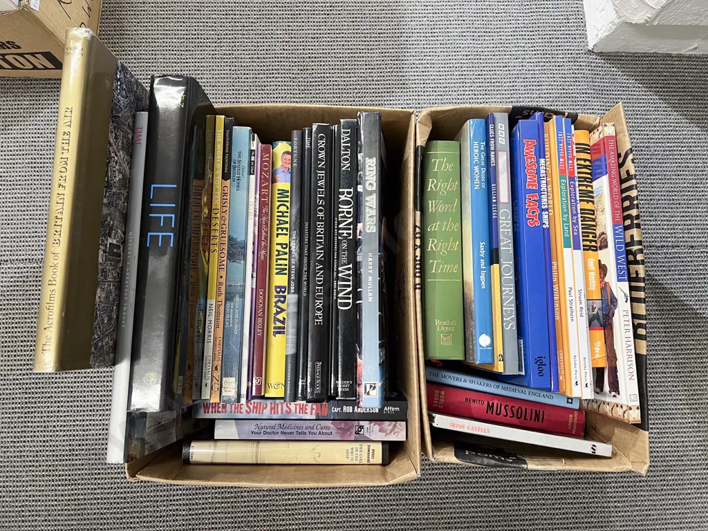 Two Boxes of Assorted Books Image 1++