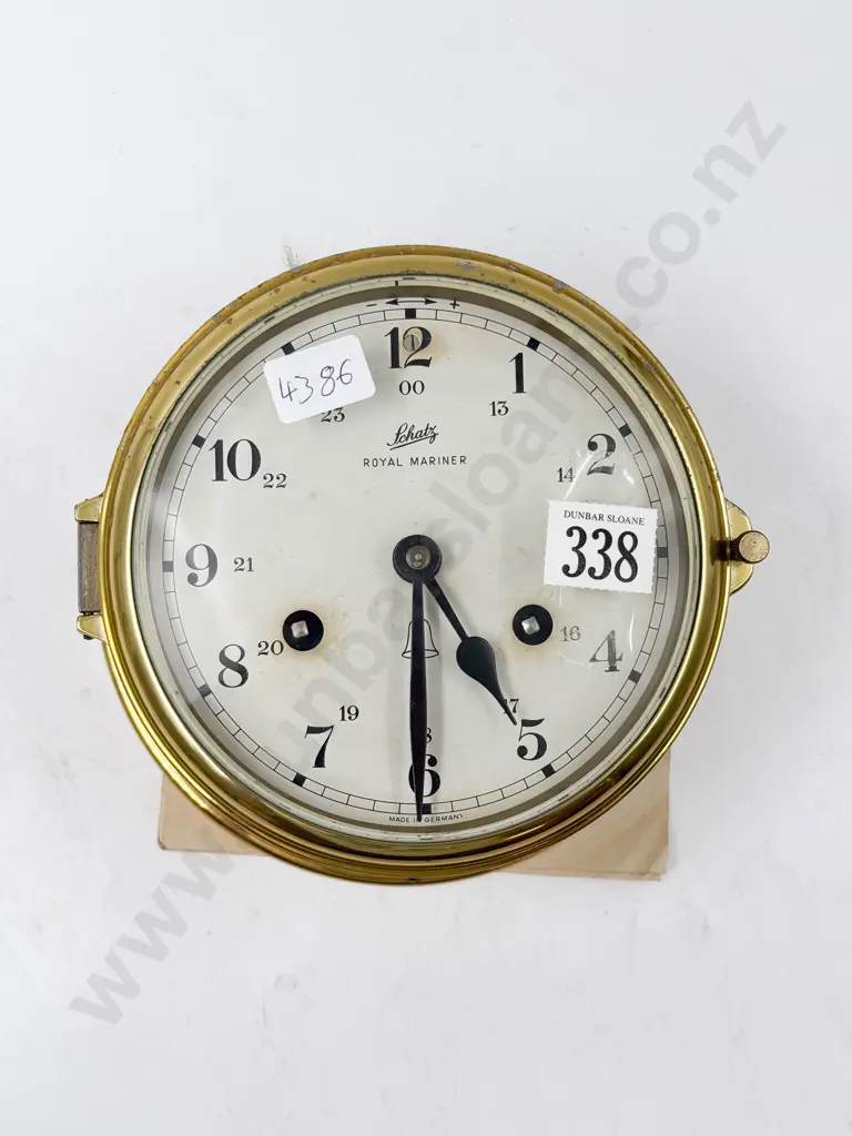 Schatz Ships Bell Clock with Brass Case Image 1++
